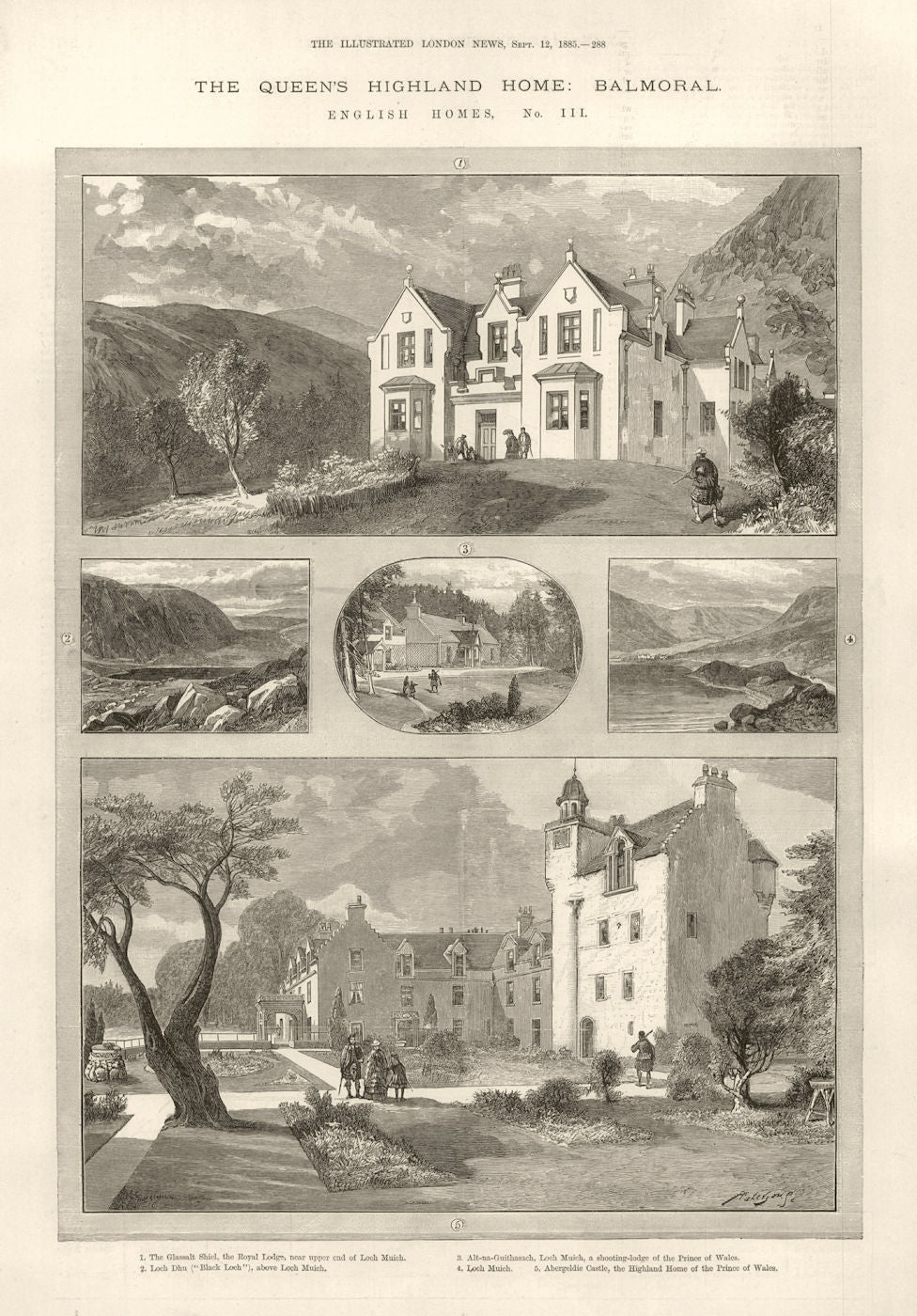 Balmoral: Glassalt Shiel Loch Muich Loch Dhu Alt-na-Guithasach. Abergeldie 1885